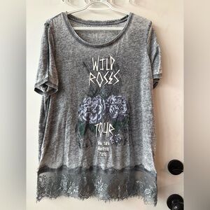 mblm Gray Wild Roses Graphic Tee